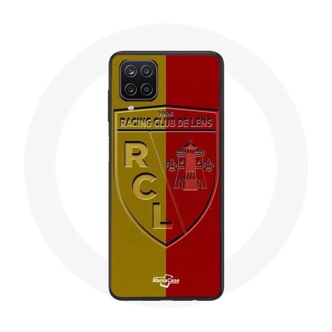 Coque - maniacase - Samsung Galaxy A12 - Souple - Logo jaune et rouge - Protection décorative noir