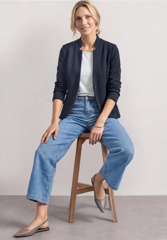 Blazer met reverskraag en structuur