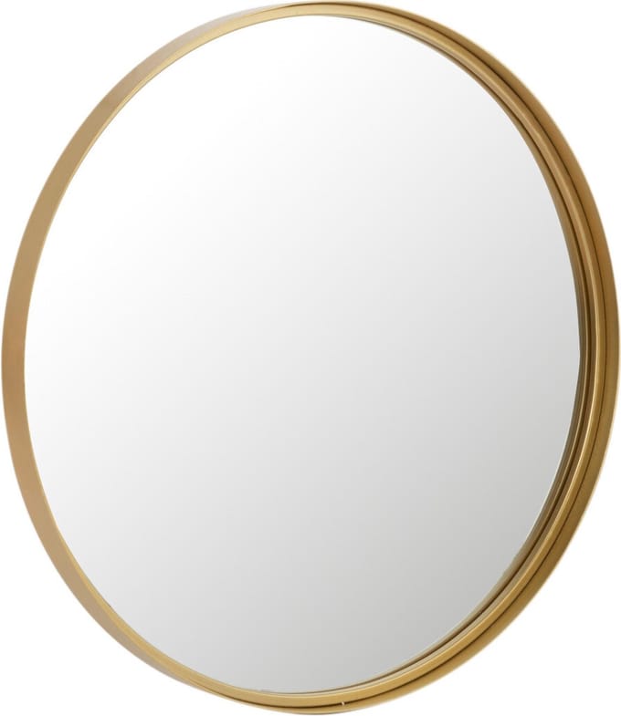 J-Line spiegel Rond Hoge Rand - metaal/glas - goud - small - Ø 60 cm
