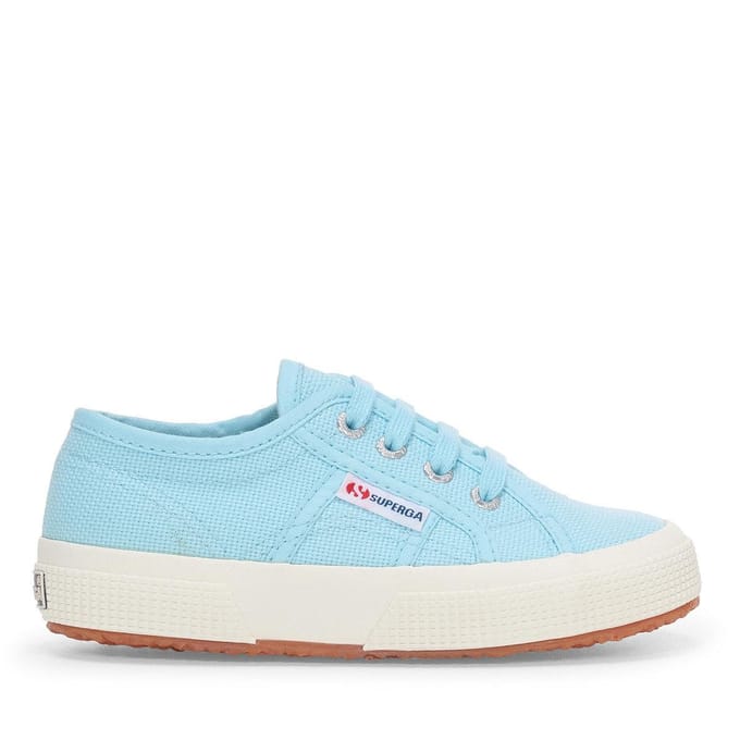 Superga Kinderen/Kinderen 2750 Jcot Leather Trainers (Kristal Azul/Avorio)