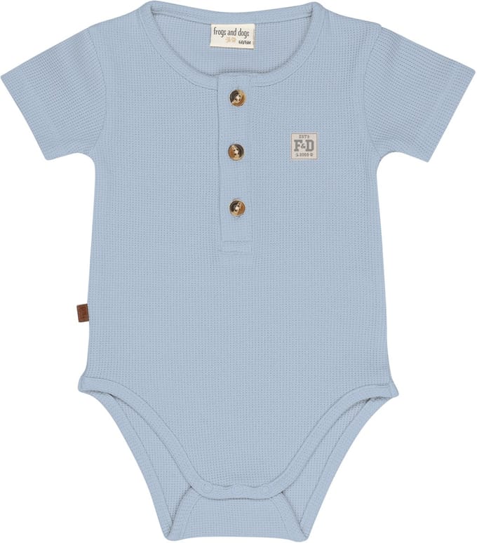 Frogs and Dogs - Waffle Romper SS | Forever Blue - Katoen - Maat 80