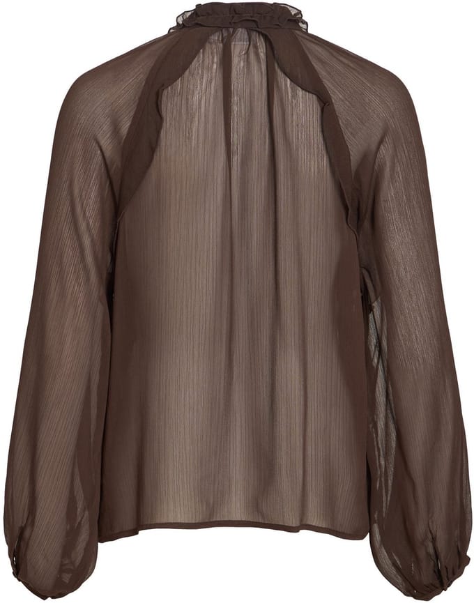 VILA - VITIRO V-NECK L/S FLOUNCE TOP/BFS - Dames - Blouses