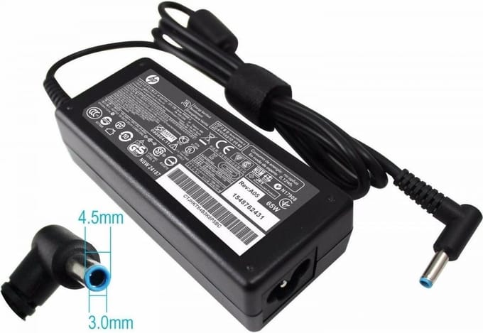 HP Oplader 65W blue pin/blue tip voeding/adapter/oplader geschikt voor HP laptops - 4.5 x 3.0 mm