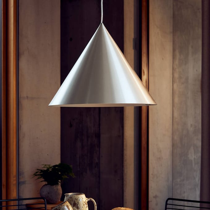 FRANDSEN hanglamp Benjamin, Ø 30 cm, geborsteld aluminium, E27