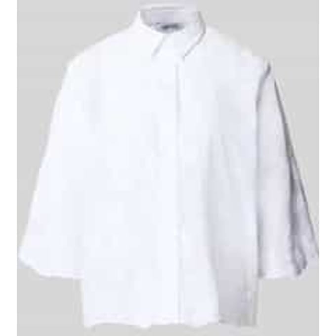 Regular fit blouse met stitchings en 3/4-mouw