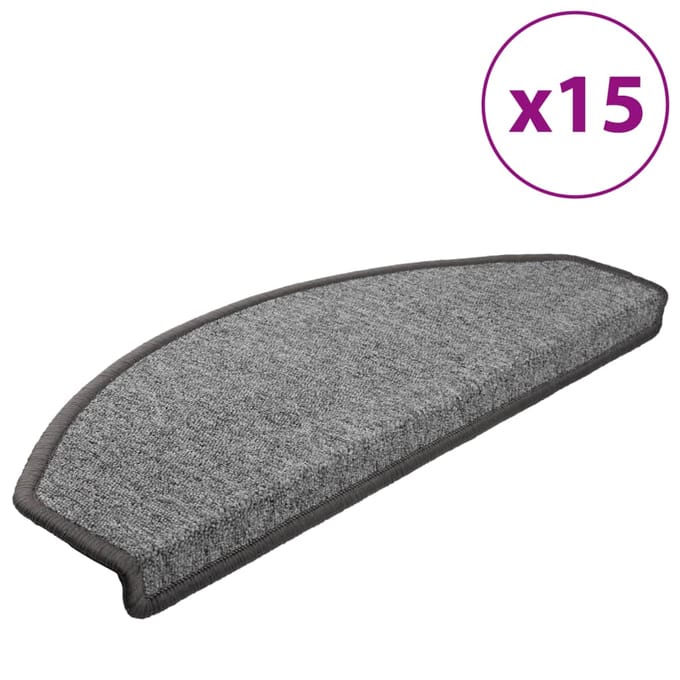 vidaXL - Trapmatten - 15 - st - 65 - x - 24 - x - 4 - cm - Non-Slip - Donkergrijs