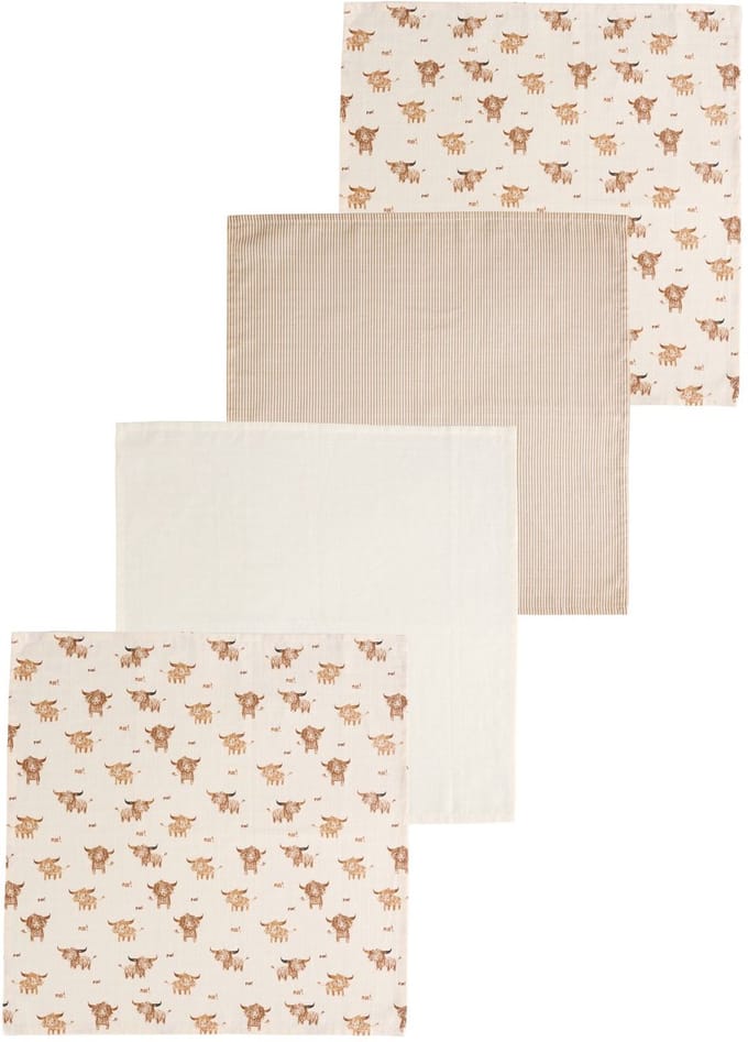 Next - Pasgeboren unisex - Set van 4 babymousseline-doekjes - Crème