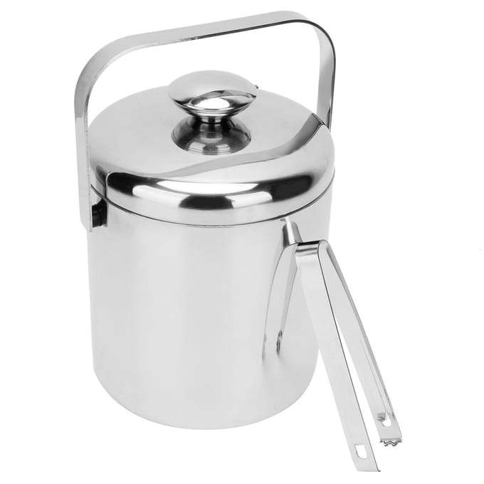 1300ml IJsemmer Container met Deksel Zeef IJstang 304 Roestvrij Staal voor Thuisbar white