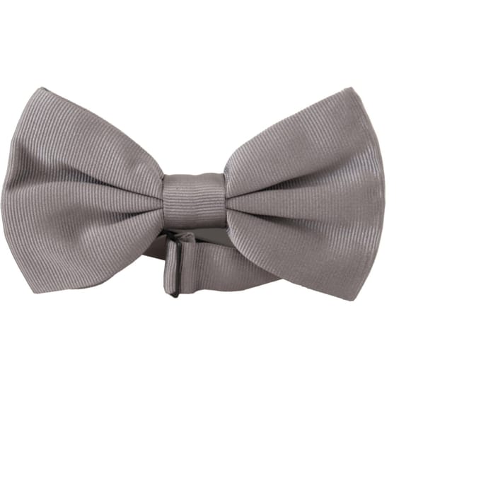 Dolce & Gabbana Grijze 100% Zijde Verstelbare Hals Papillon Mannen Stropdas