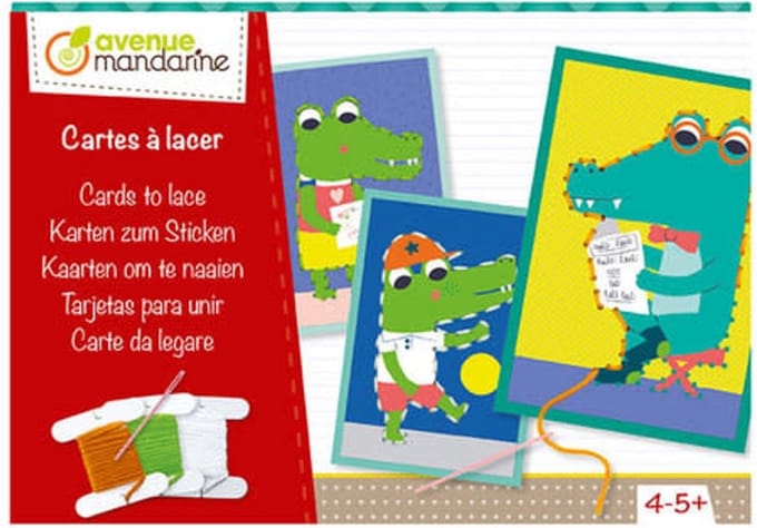 Creatieve doos met kantkaarten van de krokodillenfamilie Avenue Mandarine