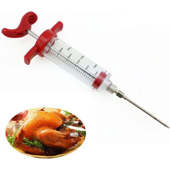 Vleesinjector Spuit Marinade Kalkoenkruiden Injectorspuit met Schaalverdeling veelkleurig