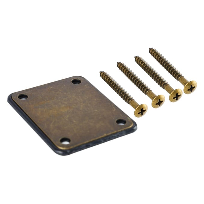 Elektrische Gitaar Halsplaat Bas Versterkend Metalen Accessoires 4 Gaten met Schroeven brown
