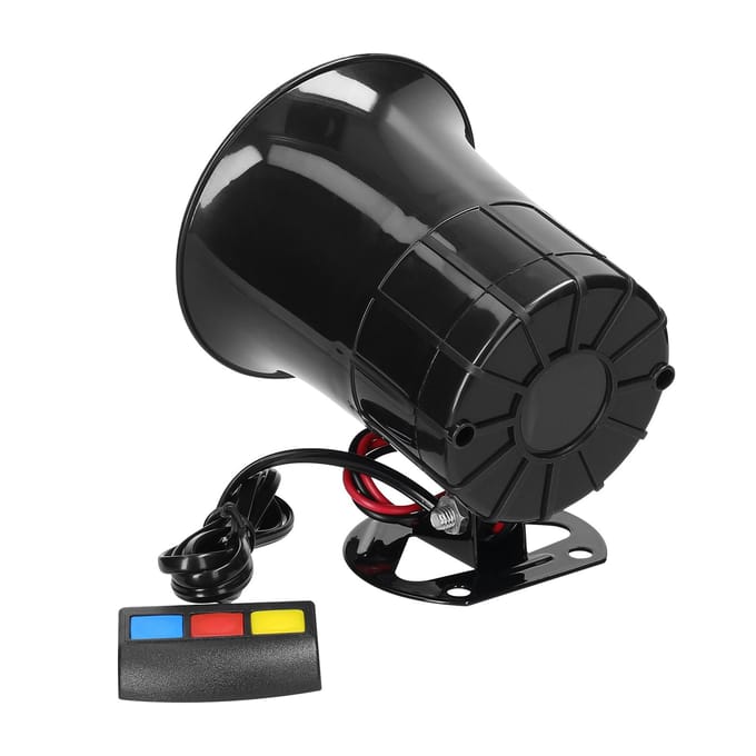 3-Tone Autohoorn 110dB Elektrische Hoorn Luidspreker Veiligheidswaarschuwing Alarm 12.0V met Controller voor Auto black