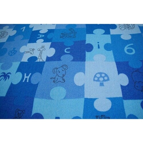Kleden Rugsx Kindertapijt PUZZLE blauw 100x100 cm