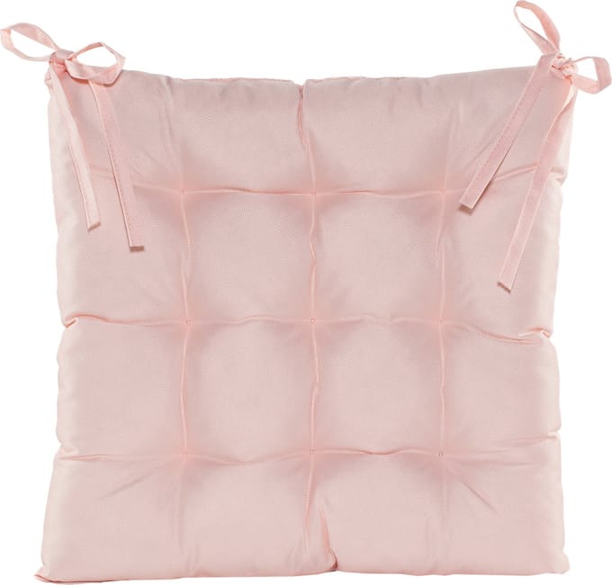 Anna's collection Stoelkussen gewatteerd - licht roze - 38 x 38 cm - binnen/buiten
