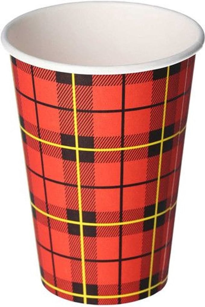 Koffiebeker karton 180cc / 7.5 oz | Schotse Ruit | 180 ml | Doos 2500 stuks
