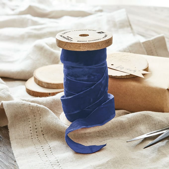 LOBERON Fluwelen lint Andaris donkerblauw