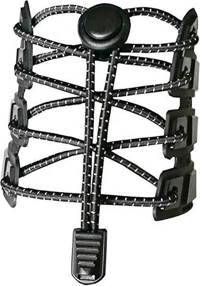 *** Lock Laces - Zwarte Elastische Schoenveters - Perfect voor lopen of Hardlopen - van Heble® ***