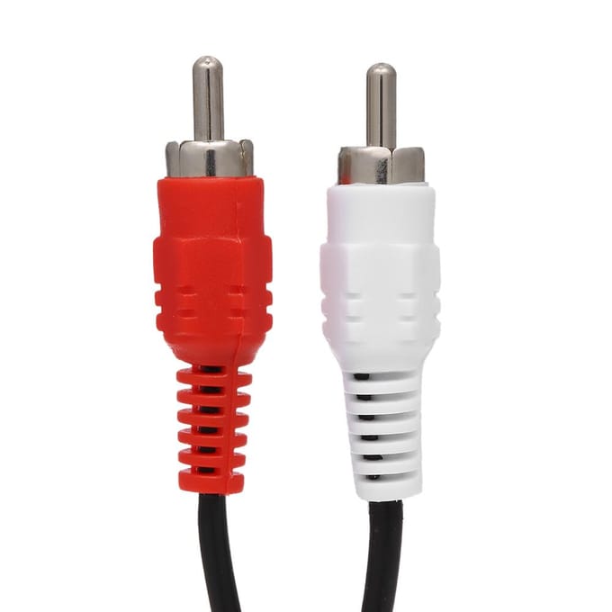3,5 mm vrouwelijk naar 2 RCA mannelijk AUX vergulde stereo-audioadapter zwart