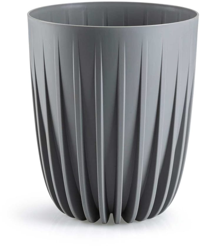 HowHomely Stripped - Bloempot - Grijs - Modern Design - UV-Bestendig