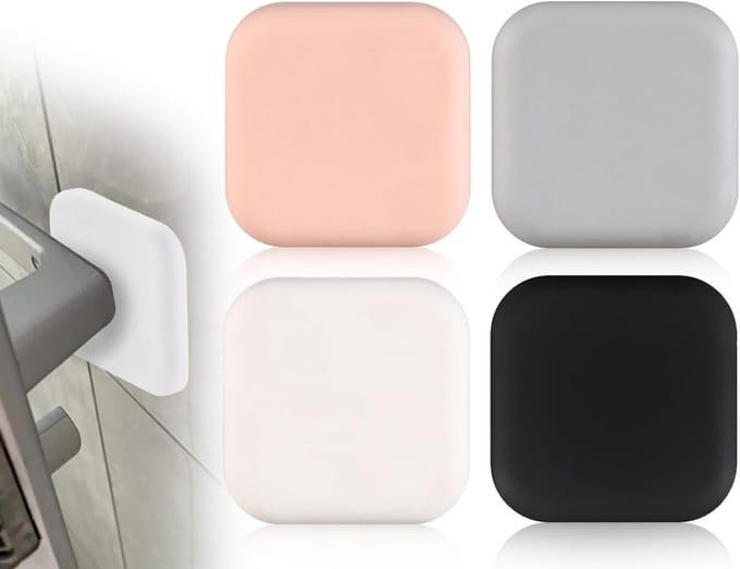 Set van 4 Grote Silicone Deurstoppers - Zelfklevend, 4.5cm x 4.5cm, Rubber Buffer voor Deuren en Muren