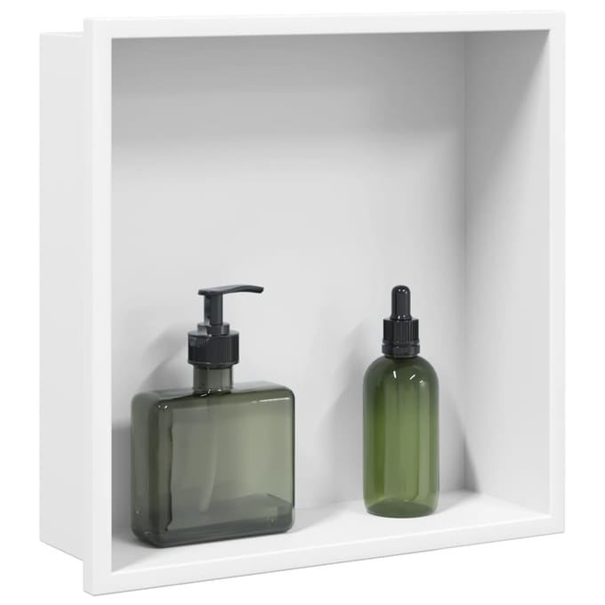 vidaXL - Douchenis - 32x32x9 - cm - roestvrijstaal - matwit