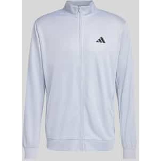 Adidas Workout Essentials All-set 3 Stripes Knit Sweatshirt Met Rits Grijs L Man
