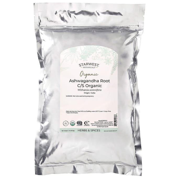Biologische Ashwagandha Wortel C/S, 453.6G(1 pond)