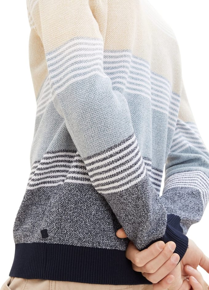 Tom Tailor - Pull - Maat S - Mannen - wit - katoen