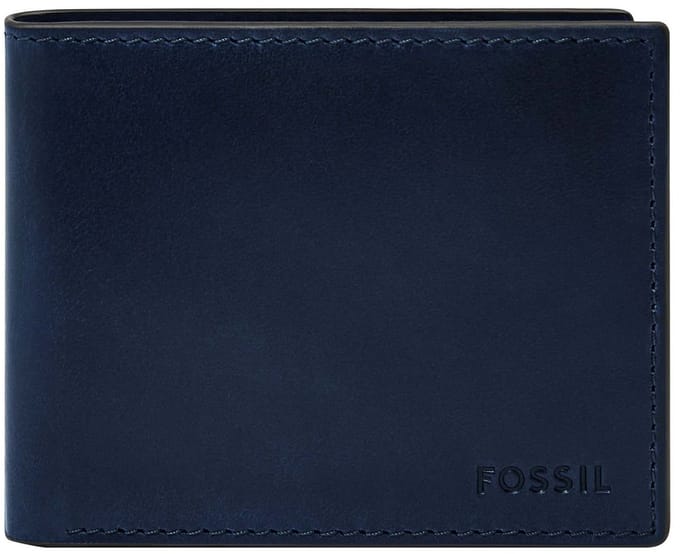 FOSSIL Portemonnee Derrick Bifold With Flip ID Insignia Blue Donkerblauw