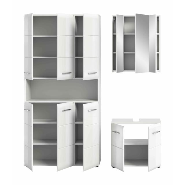 IJs badkamercombinatie wit hoogglans MDF TZ wit NB - 30x165x185cm