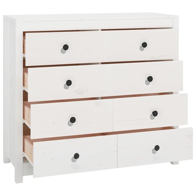 vidaXL - Dressoir - 100x40x90 - cm - massief - grenenhout - wit