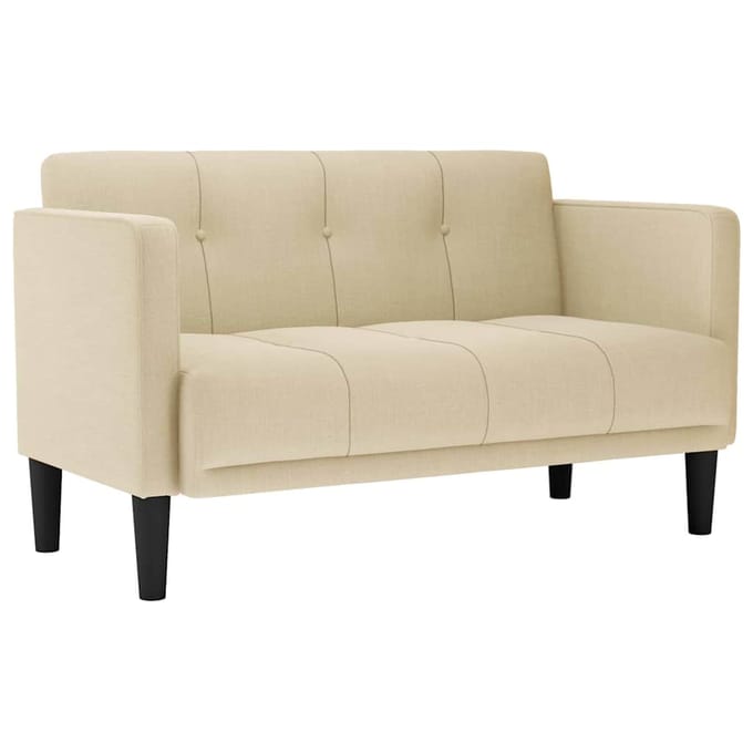 vidaXL - Loveseat - Bank - Crème - 111 - cm - Stof