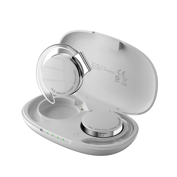 F2 True Wireless hoofdtelefoon BT 5.2 oorhaak oortelefoon met dubbele microfoon Twins sportheadset met wit