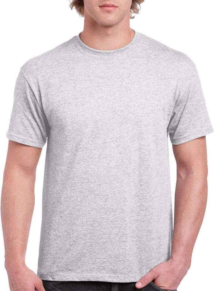 Gildan T-shirt - grijs - heren - zware kwaliteit - basic shirt - katoen - korte mouwen XXL