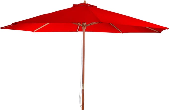 Parasol Florida, tuinparasol marktparasol, Ø 3,5m polyester/hout 7kg ~ bordeaux