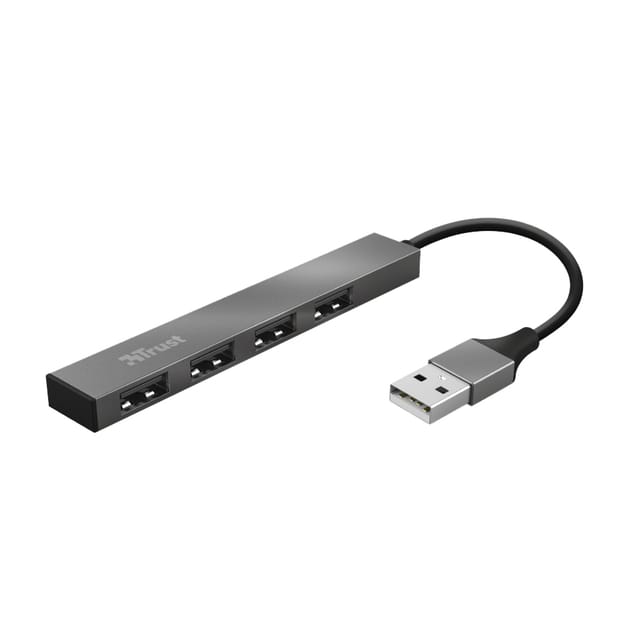 Trust USB-Hubs, Schnittstellen-Verteiler 23786 USB-hub 4 poorten USB-A USB 2.0 480 MBit/s Met aluminium behuizing