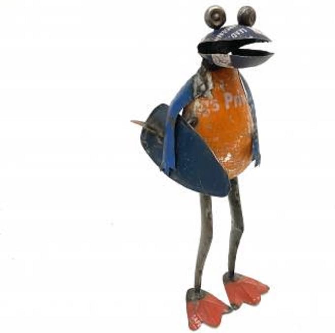 Frog go surfing 14x16H40cm