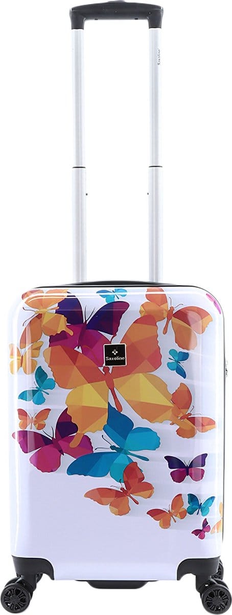 Saxoline Handbagage Harde Koffer / Trolley / Reiskoffer - 55cm (Small) - Butterfly Fun Print - Bedrukt / Small