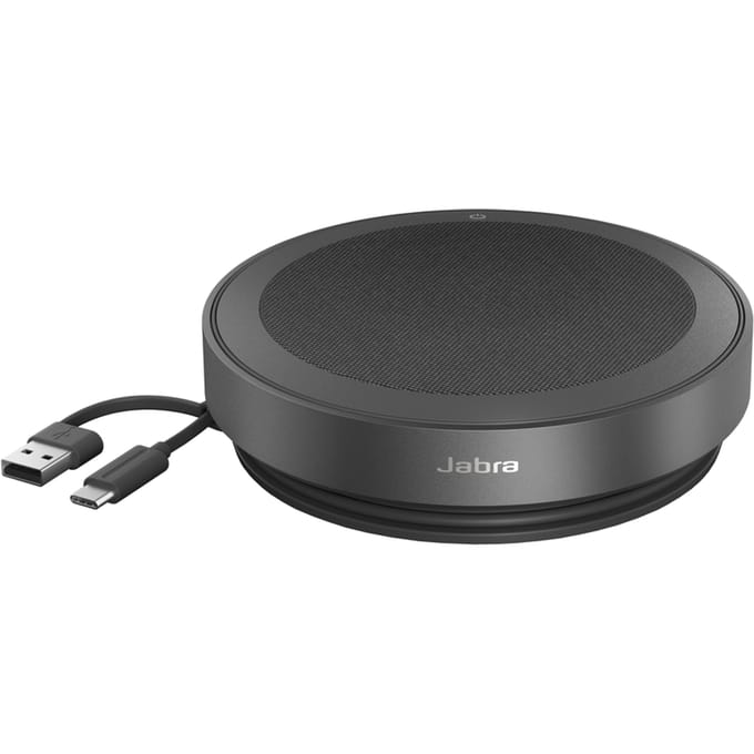 Jabra Speak2 75 UC – Draagbare Speakerphone – Bluetooth, USB-A & USB-C – Conferentiespeaker met 4 Microfoons – Geschikt voor alle UC-platforms – Donkergrijs