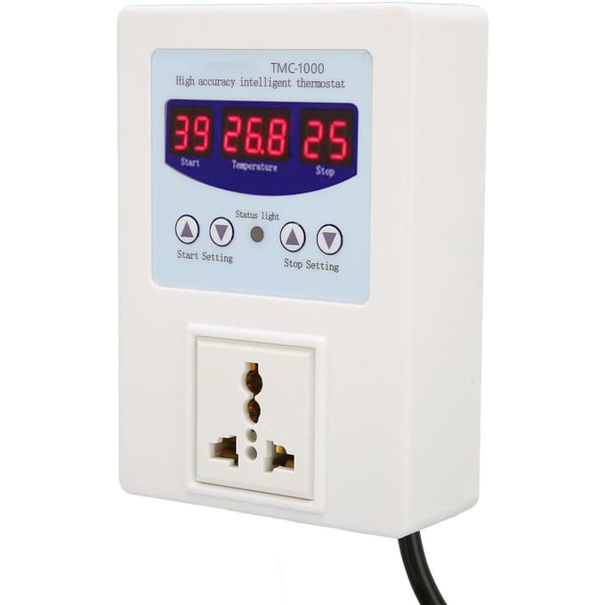 Digitale LED Temperatuurregelaar Waterdicht Plug and Play Verwarming Koeling Thermostaat voor Broed EU Plug