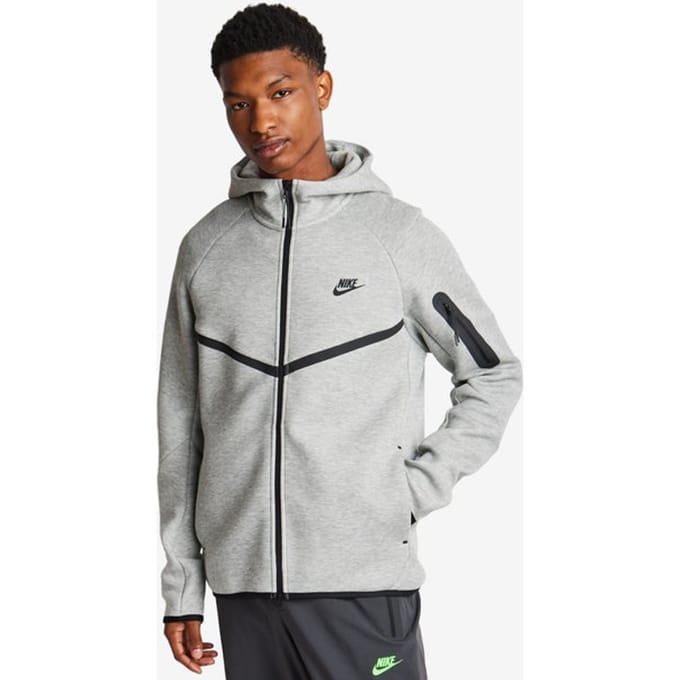Nike Tech Windrunner herenjack van fleece met rits over de hele lengte Tech - Grijs- Heren, Grijs M