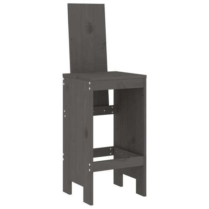 vidaXL - Barkrukken - 2 - st - 40x42x120 - cm - massief - grenenhout - grijs