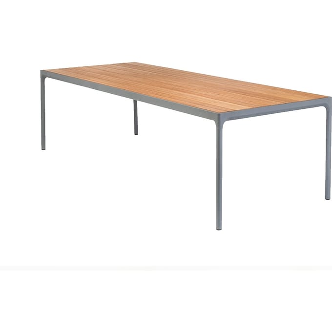 HOUE FOUR Outdoortafel Bamboe - aluminium grijs - 90 x 210 cm