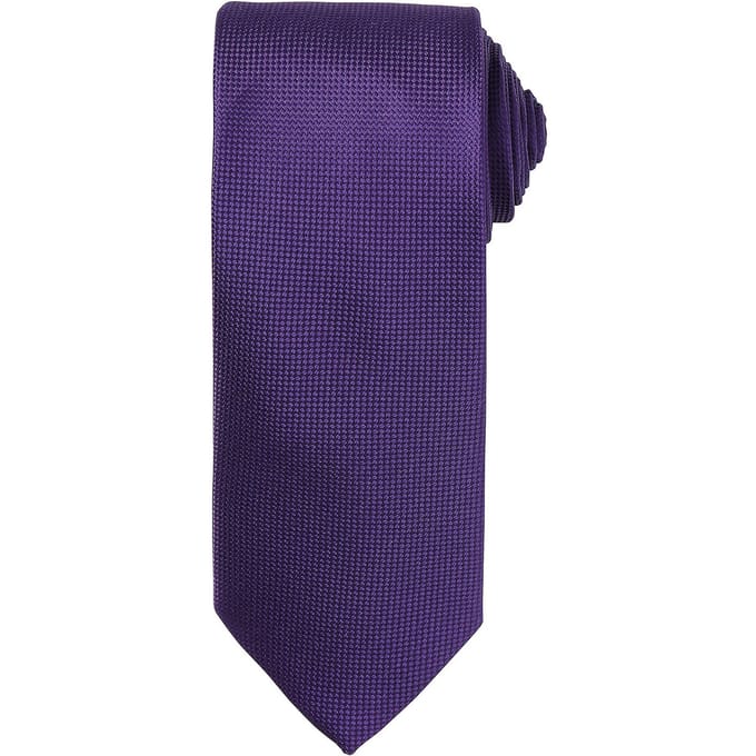 Premier Uniseks Micro Wafel Stropdas voor volwassenen (Paars)