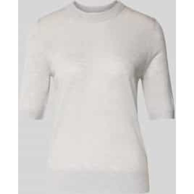 Gebreid shirt van wol met ronde hals