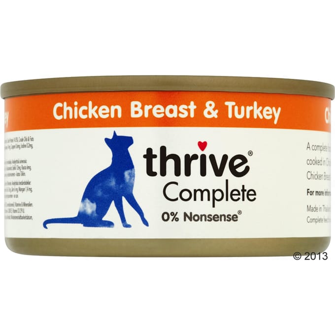 24x75g Complete Kippenborst & Kalkoen Thrive Kattenvoer