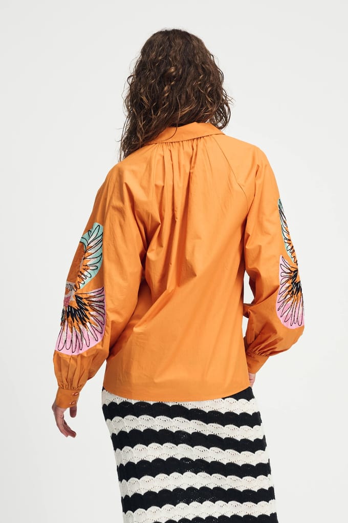 POM Amsterdam Blouse - Lexi Bird Sienna Größe: 38 | Blusen Outlet | Damen | Braun