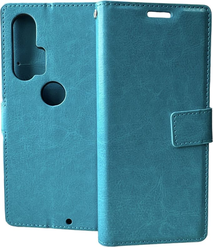 Portemonnee Book Case Hoesje Geschikt voor: Motorola Edge Plus - Turquoise