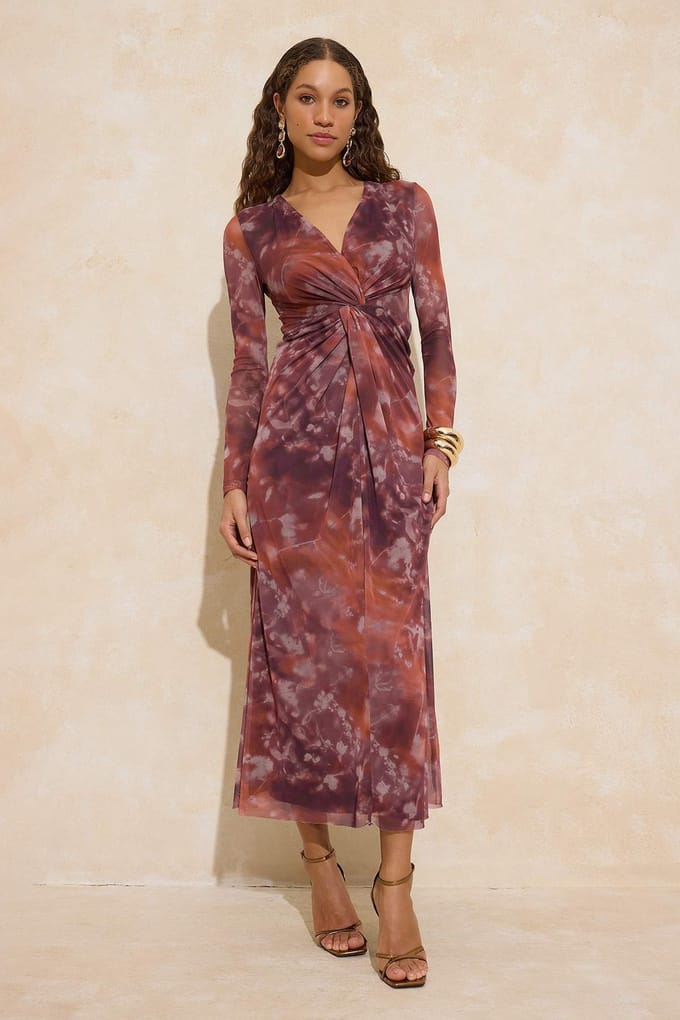 Abstracte maxi lange chique/nachtjurk voor dames